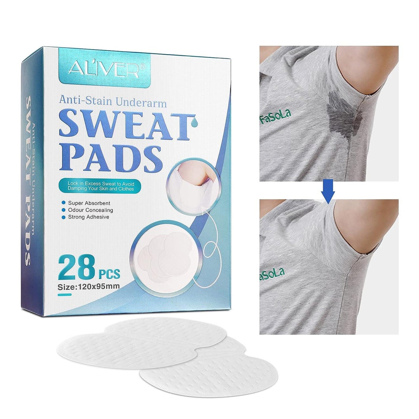 Coussinets Absorbants Anti-Transpiration (pack de 28 coussinets) - Ne laissez plus la sueur de vos aisselles vous embarrasser !!!